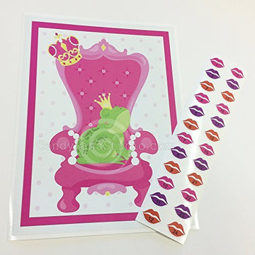 STICKAMAJIGGER Kiss the Frog Princess Party Peel & Stick Poster with 24 Pre Cut Restickable Game Pieces Reusable Classroom Activity or Birthday Fun