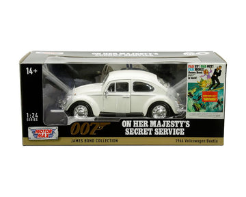 1966 Beetle White On Her Majesty's Secret Service (1969) Movie Series 1/24 Diecast Model Car by Motormax 79854w