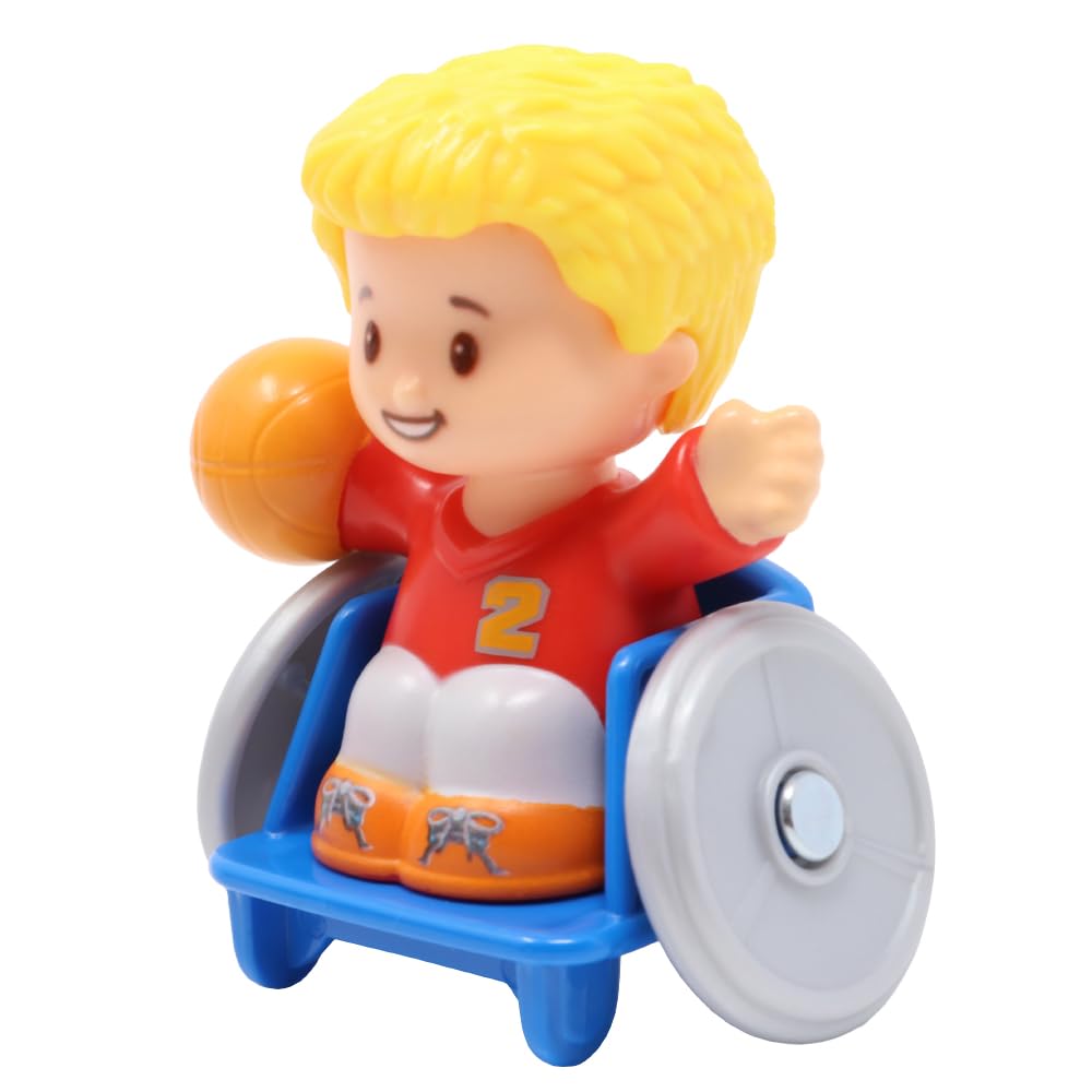 Replacement Part for Fisher-Price Little People Big Yellow Schoolbus Playset - GLT75 ~ Replacement Figure ~ Josh in Wheelchair Playing Basketball