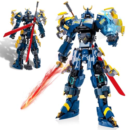 HIGH GODO Samurai Mech Warrior Building Set, Double Swords Armor Robot Openable Cockpits Model Kit, Ideas City Justice Hero Soldier Ninja Gift