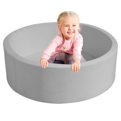TRENDBOX Foam Ball Pit, 36" x 12" Indoor Soft Ball Pool for Kid?Light Gray