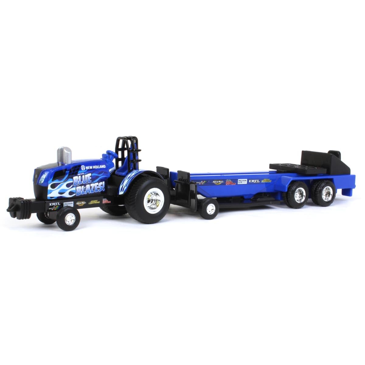Outback Toys Set of 4 1/64 Case IH & New Holland Pulling Tractors with Pulling Sleds 37900-SET