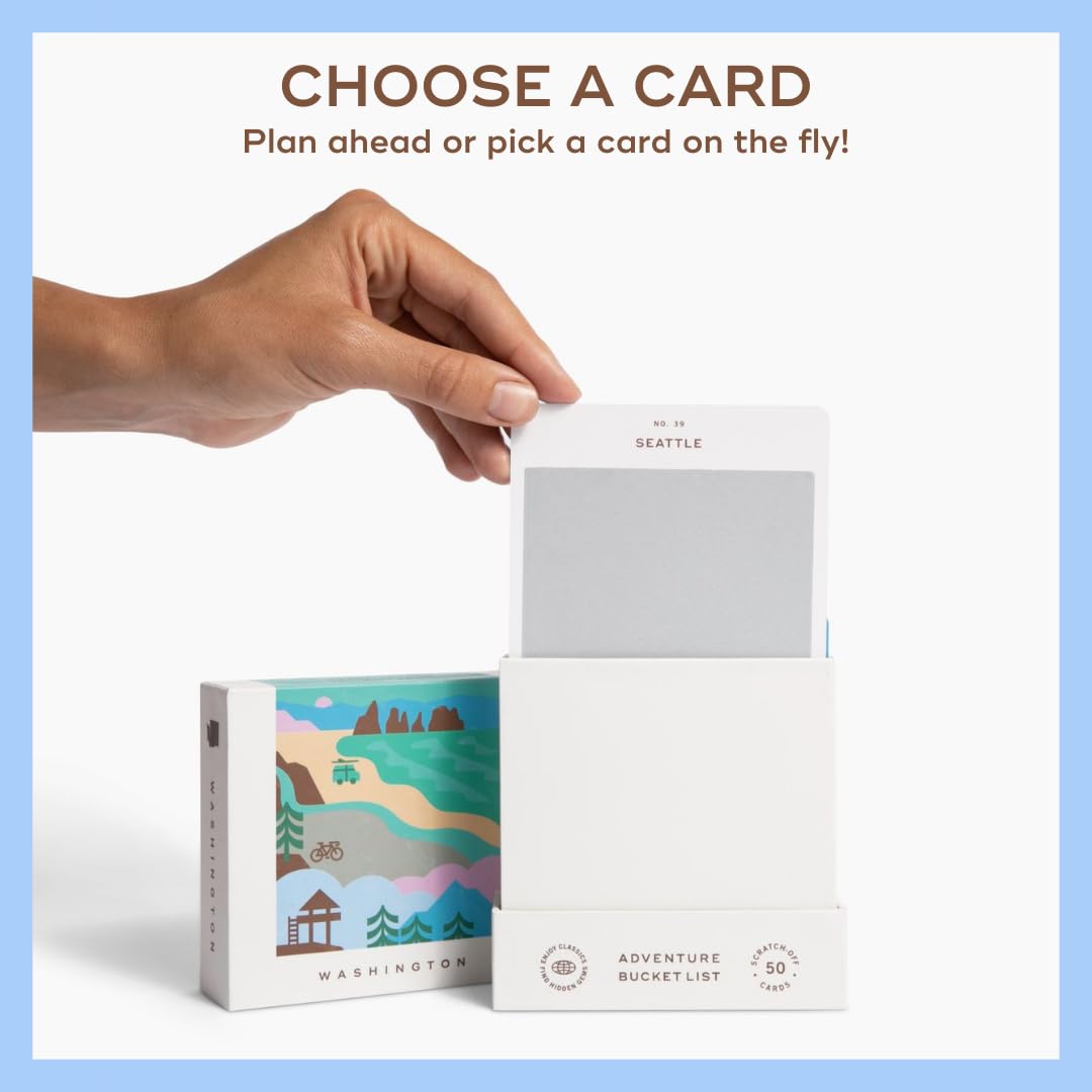Reach International Outfitters Washington Adventure Bucket List: 50 Scratch-Off Cards for Outdoor Activities, Tourist Attractions, and Road Trips
