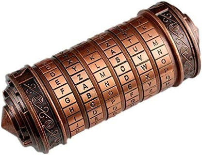 Unique Cryptex Da Vinci Code Mini Cryptex Lock Puzzle Boxes with Hidden Compartments Heavy Real Metal Novelty Birthday Big Enough for Notes,Paper