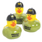 Fun Express - 2" Veteran Rubber Ducks in Green T-Shirts and Black Caps - Perfect for Tiki Parties, Car Decor, and Fun Luau Favors - 12 Pieces