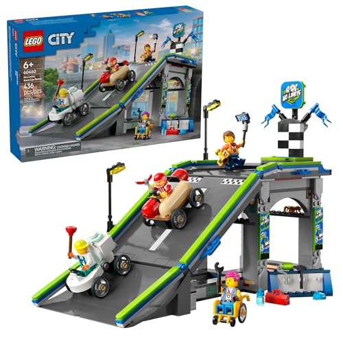 LEGO City No Limits: Race Car Ramp Track Toy - Building Toy for Kids, Boys and Girls, Ages 6+ - Soap Box Car Ramp for Racing with 2 Cars, 4