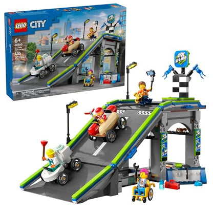 LEGO City No Limits: Race Car Ramp Track Toy - Building Toy for Kids, Boys and Girls, Ages 6+ - Soap Box Car Ramp for Racing with 2 Cars, 4