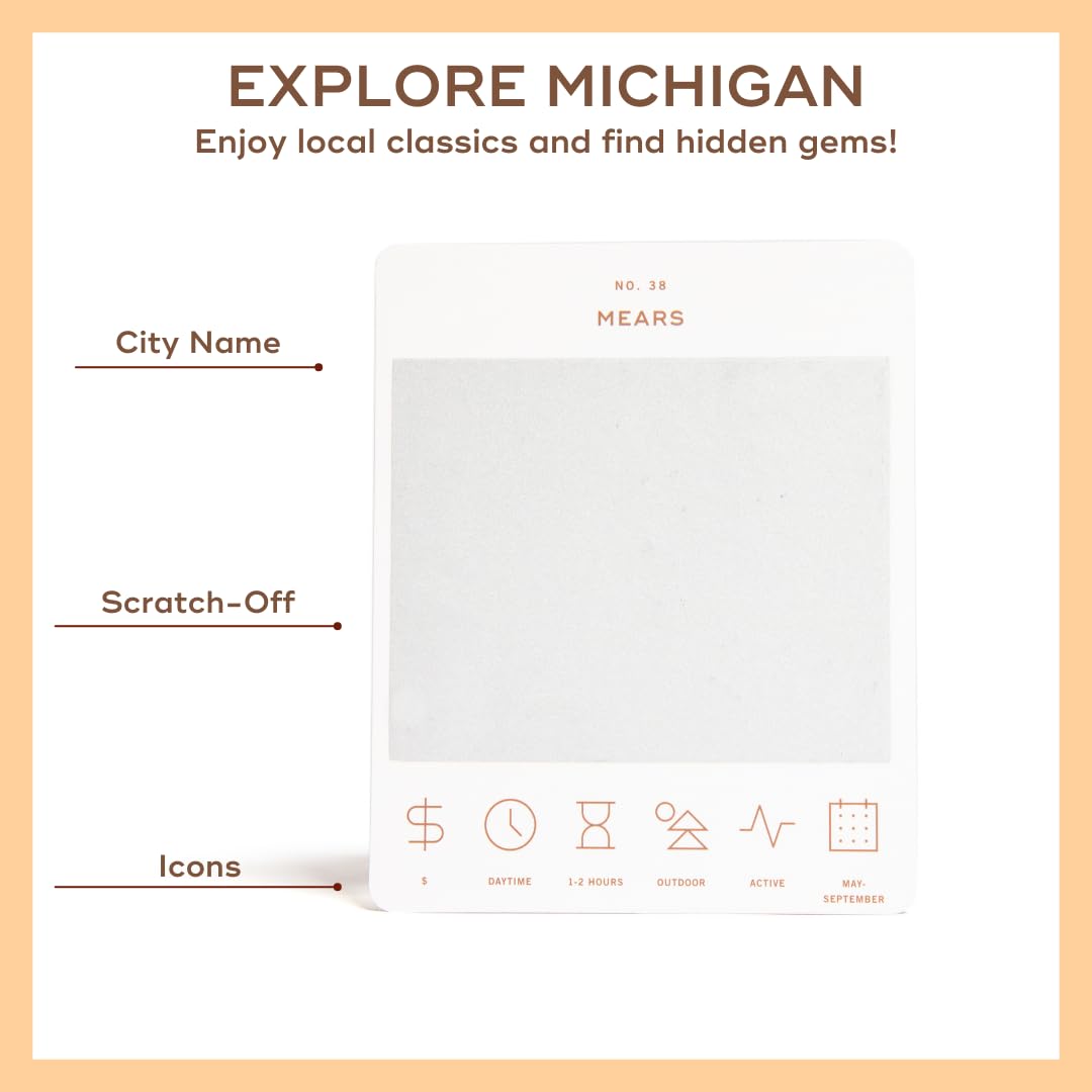 Michigan Adventure Bucket List: 50 Scratch-Off Cards for Outdoor Activities, Tourist Attractions, and Road Trips - Perfect Travel Gift and Guide