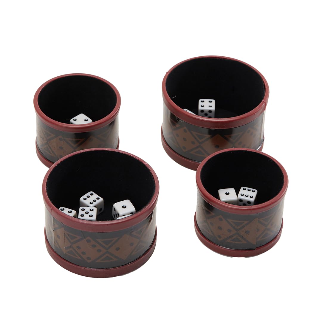 Front Porch Classics, Liar's Dice Game Set - The Classic Bluffing Game for 2 to 4 Players - Includes 4 Shaker Cups, 30 Dice, Dice Storage Bag and Wood