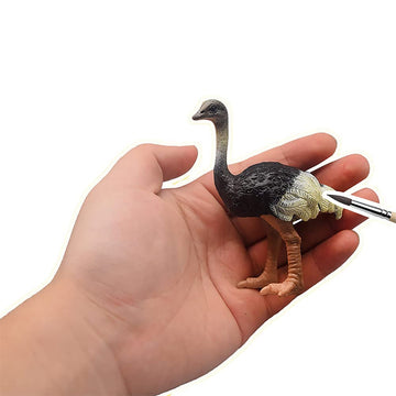 DOYIFUN 3 Pcs Realistic Ostrich Family Figurines Cake Topper, Plastic Wildlife Ostrich Animal Toy Figures Collection Playset Birthdat Gift Educational