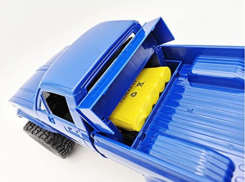FMTStore WPL C24 1/16 2.4GHz 4WD RC Car Crawler Headlight Remote Control Crawler Off-Road Pick-up Truck RTR Toy Boy, Girl and Adult (Blue)