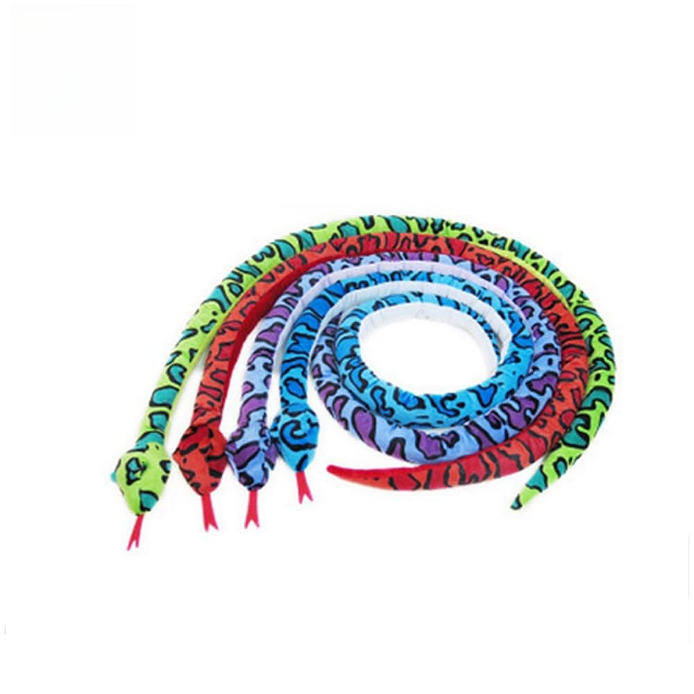 Xshelley 65inch Giant Two-Color Snake Plush Toys,The Petting Zoo Snake Stuffed Animal Realistic Snake Plush Doll Gifts for Kids Birthday (red)