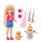 Barbie Chelsea Outdoor Adventures Playset, Family & Friends Set with Small Blonde Doll, Pet Puppy & 5+ Camping Accessories