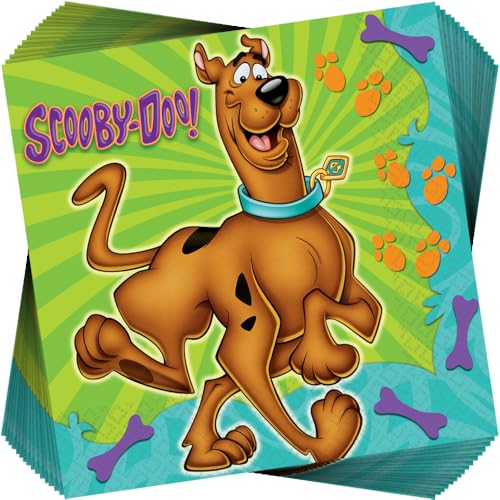 Scooby-Doo Luncheon Napkins - 6.5" x 6.5" (16 Count), Premium Paper Napkins & Multicolor Design - Perfect For Themed Parties & Events