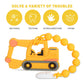Baby Construction Vehicles Teething Toys,Food Grade Silicone Teether with One-Piece Pacifier Clip Holder,Best Shower Gift for 3 Months+ Boy