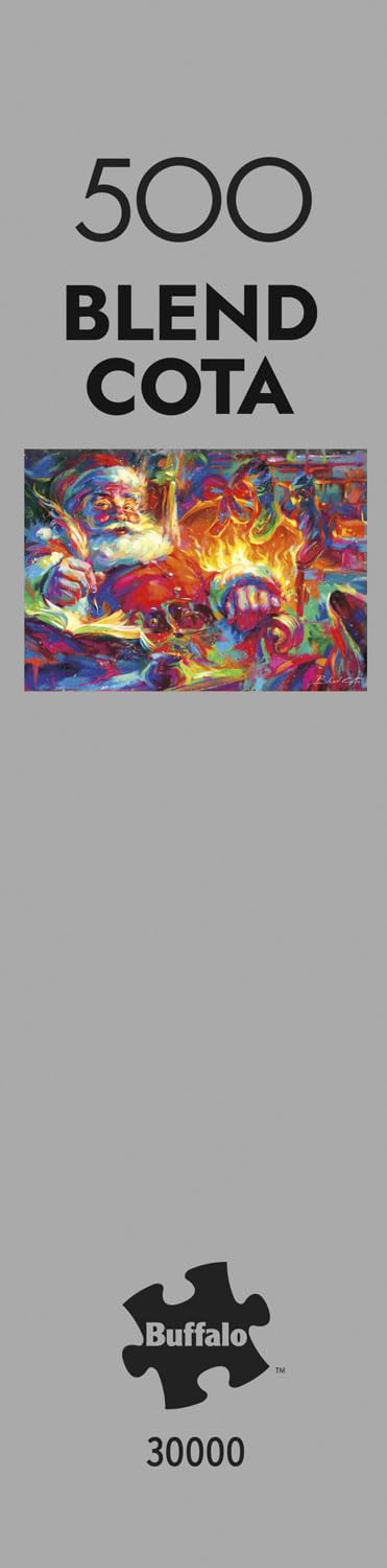 Buffalo Games - Blend COTA - Santa Checks Twice - 500 Piece Silver Select Jigsaw Puzzle Colorful Puzzles for Adults - Precision-Cut Pieces, Beautiful