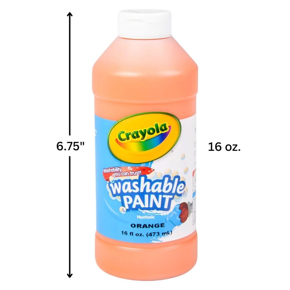 Crayola Washable Paint, Orange, 16oz