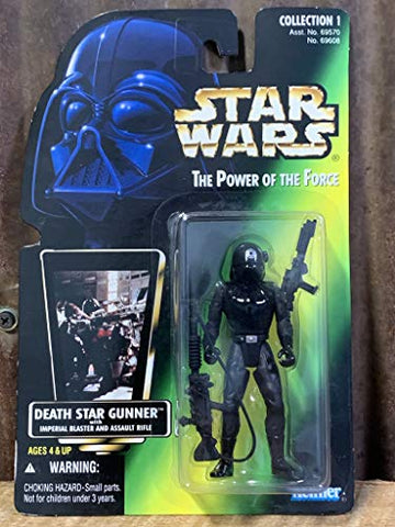 Star Wars The Power of the Force Death Star Gunner with Imperial Blaster and Assault Rifle (Green Holo Card)