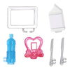 Mattel Replacement Parts for Barbie Doll Hello Dreamhouse - DPX21 ~ Replacement Barbie Size Silver Tablet, Pink Heart Charger, Blue Bottle, Milk