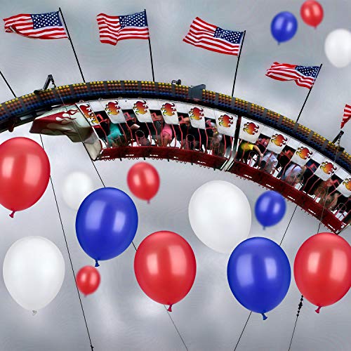 TecUnite 100 Pcs Red White Blue Latex Balloons 13 Inch Colorful Round Balloons for 250th Anniversary Graduation Wedding Birthday 4th of July