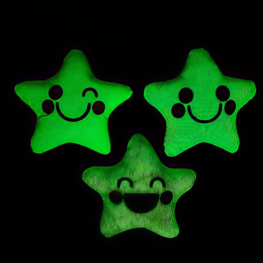 Fun Express Glow-in-The-Dark Patriotic Stuffed Stars - 6 Pc