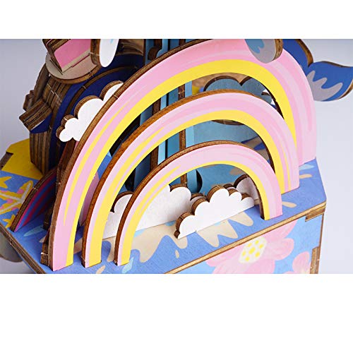 ROBOTIME DIY Music Box Kit 3D Wooden Puzzle Mechanical Toys Rotating Model Kits to Build Perfect Birthday (Ocean Park)