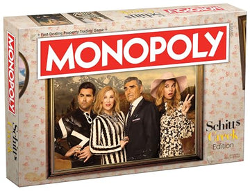Monopoly Schitt's Creek | Game Tokens Include Bebe Crow, Patrick's Guitar, Rosebud Motel Key & More | Officially Licensed and Collectible Monopoly