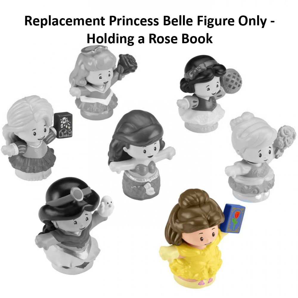 Replacement Part for Fisher-Price Little People Princess Figure Pack - GKG98 ~ Replacement Princess Belle Figure ~ Holding a Rose Book ~ Works