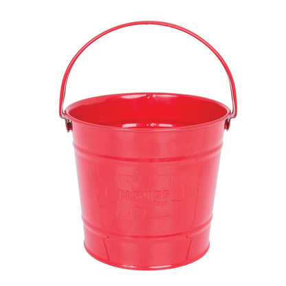 Bigjigs Toys Red Steel Kids Bucket | Metal Tools for Garden & Beach Play | Great Accessories for Gardening Set or Crabbing | Children's Outdoor