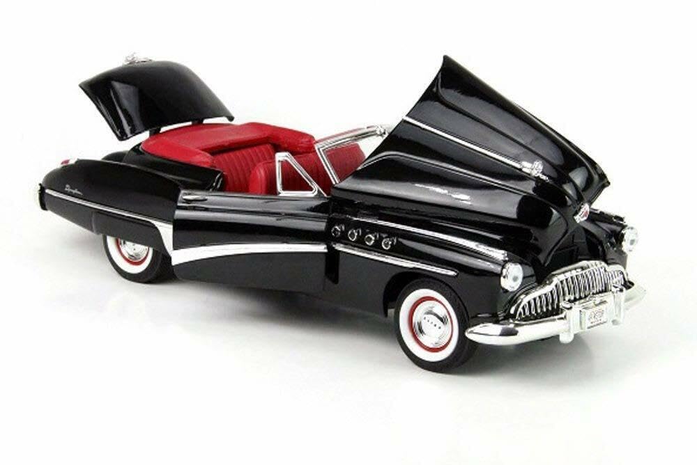 1949 Roadmaster Black with Red Interior 1/18 Diecast Model Car by Motormax 73116black