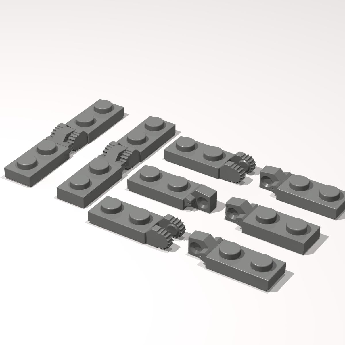 Classic Building Dark Gray Hinge Plate Bulk?Complete Hinge Plate 1x2 200 Piece, Compatible with Lego Parts and Pieces:Hinge Plate 1x2 Dark Gray
