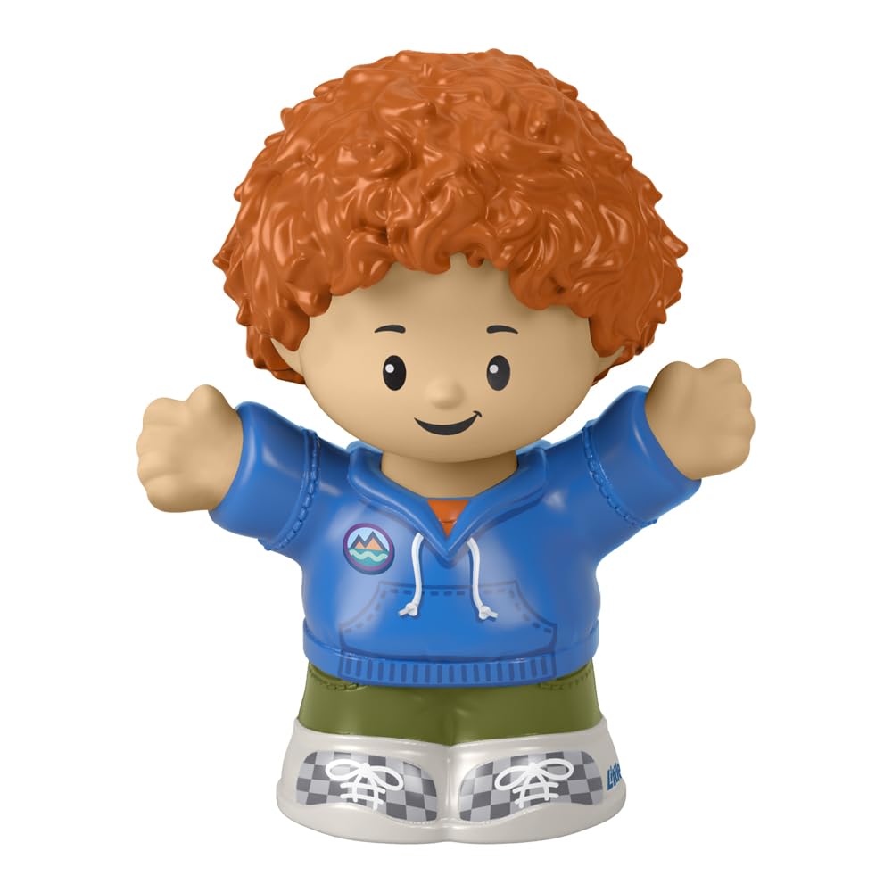 Fisher-Price Replacement Part Little People Family Playset - HBW72 ~ Replacement Curly Red Hair Child Figure ~ Wearing Blue Sweatshirt ~ Works Great