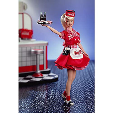 Mattel Year 1998 Barbie Collector Edition: Coca-Cola Barbie as a Waitress.