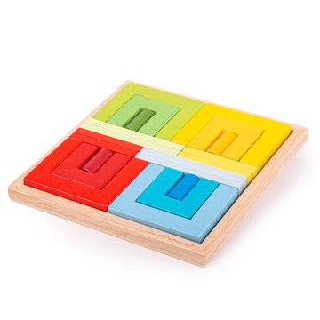 Bigjigs Toys Building Blocks (Doorways, Cylinders & Planks) - 20 Piece Quality Wooden Blocks for Kids, Sensory Toys & Stacking Blocks, Building Blocks
