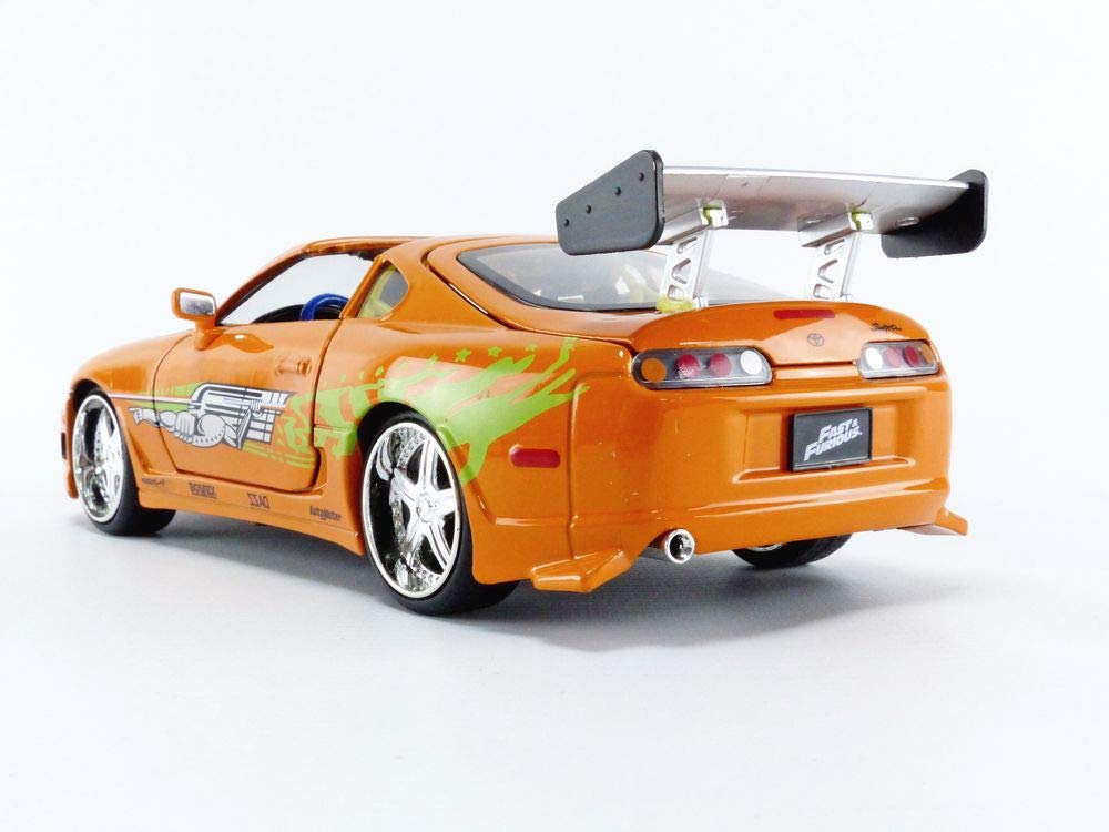 Jada Fast & Furious Brian’s 1995 Toyota Supra Diecast Model - 1:24 Scale Durable Die Cast Car - Includes Brian O' Conner Figure - Perfect