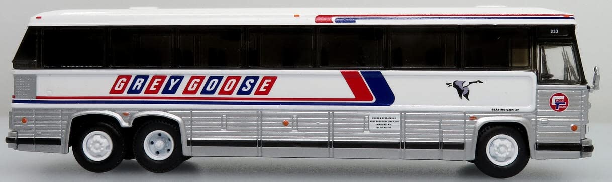 Iconic Replicas MCI MC12 Coach Grey Goose A Greyhound Canada Company 1:87-HO Scale New in The Box