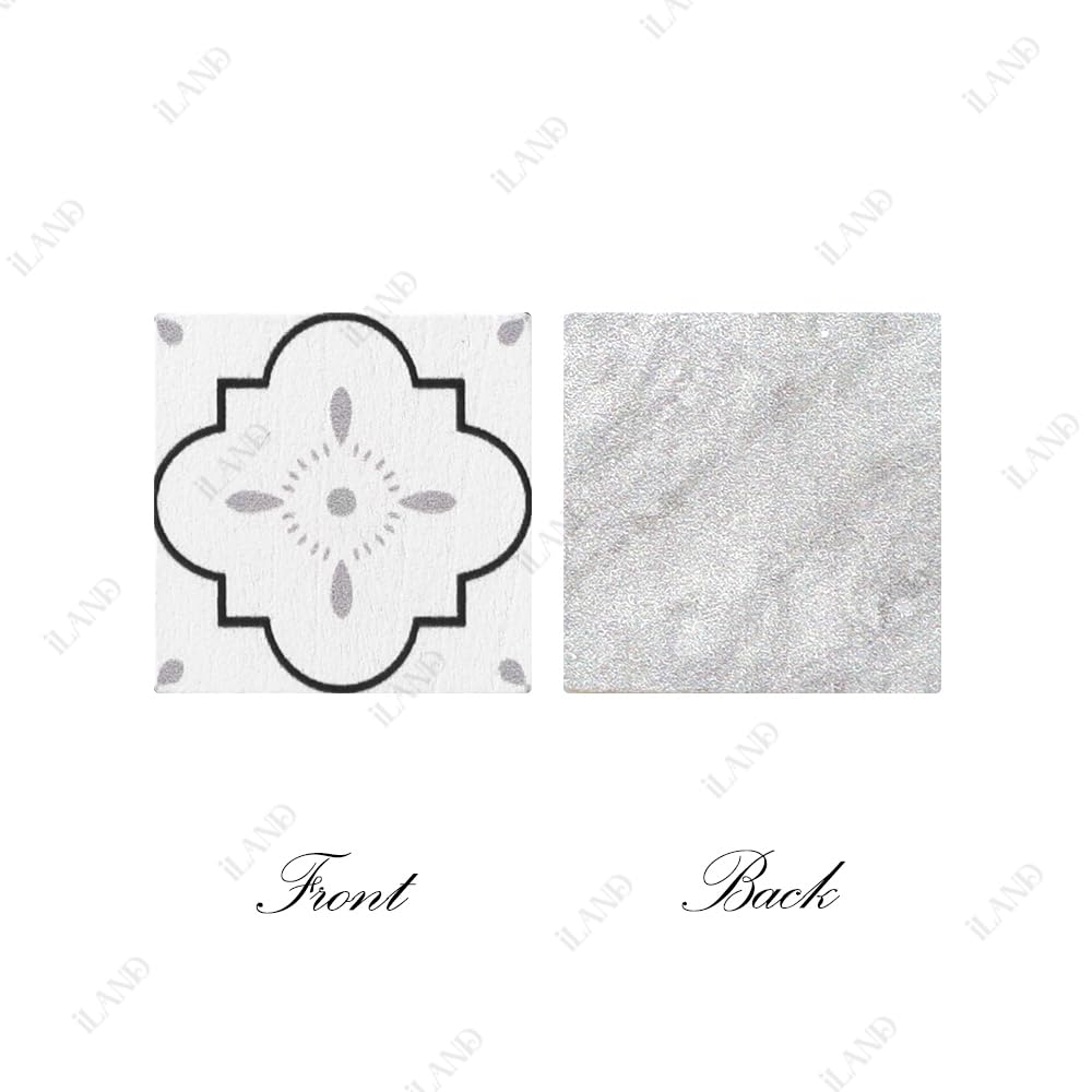 iLAND Double-Sided Dollhouse Flooring Tiles 115PCS for 1/12 Scale and 1/6 Scale Accessories, Reversible French Floral & Marble Tiles, Miniature