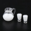 3Pcs White 1/12 Miniature Milk Pitcher Dollhouse Decoration Accessories, DIY Doll House Kit