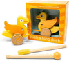 Wooden Duck Push Toy by Jack Rabbit Creations- Classic Toddler Push Toy for Early Walking, Balance and Motor Skills Development- Collapsible