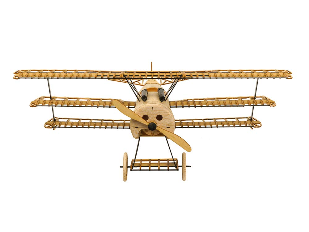 3D Wooden Puzzles DIY Fokker DR1 Triplane Model Aircraft Kit, Laser Cut Balsa Wood Model Airplane Kits to Build for Adults, WW1 Wooden Models Airplane