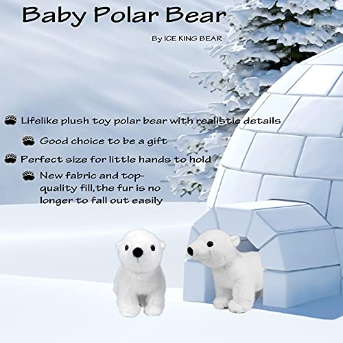 Ice King Bear Lifelike Baby Polar Bear Stuffed Animal Plush Toy