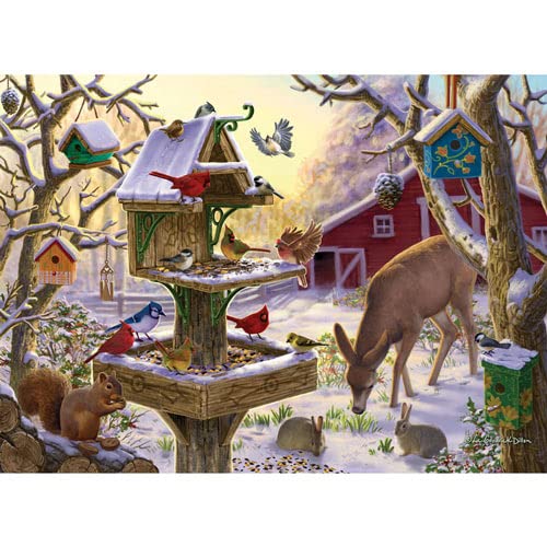 Bits and Pieces - Large 500 Piece Jigsaw Puzzle for Adults - ‘Sunrise Feasting’ Jigsaw Puzzle by Artist Liz Goodrick Dillon, Completed Puzzle Size