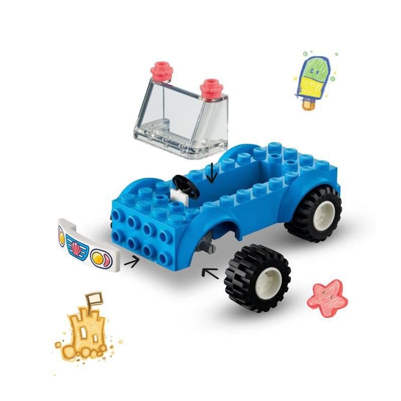 LEGO Friends 41725 Beach Baggy in Summer, Toy Blocks, Present, Vehicle, Glue, Girls, Ages 4 and Up