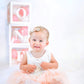 First Birthday Decorations Balloon 'ONE' Boxes for Baby Girl - 24 Balloons - Baby 1st Birthday Girl Decoration, Clear Cube Blocks 'ONE' Letters as