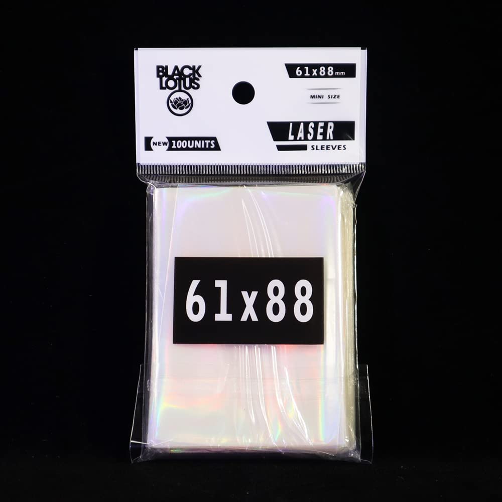 Black Lotus 100PCS Rainbow Foil Transparent Laser Clear Sleeves Idol Photo Cards Holographic Protector Trading Cards Shield Cover 61x88mm