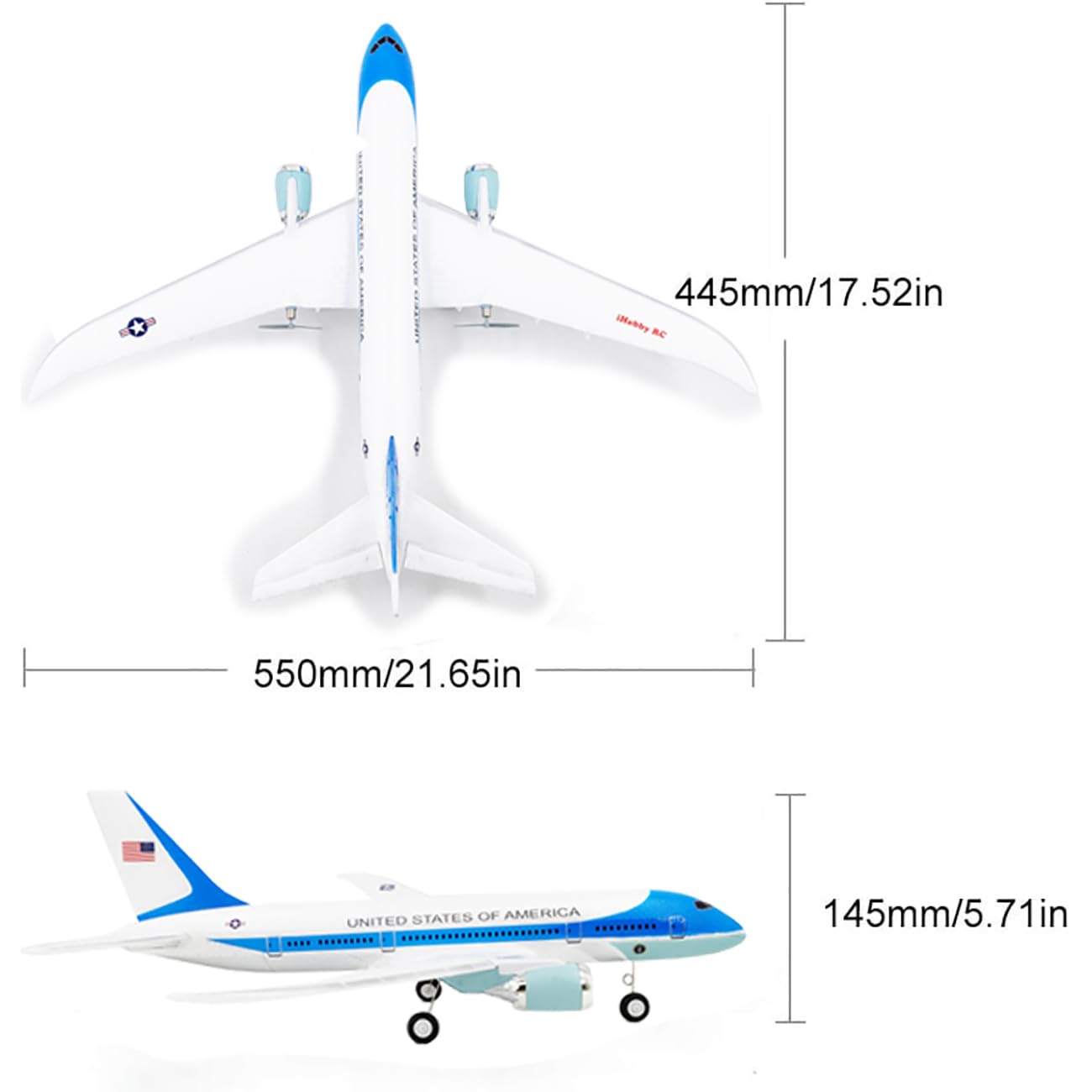 OTTCCTOY RTF RC Plane, 3CH Remote Control 787 dreamliner Airplane Indoor Outdoor 2.4GHz Radio Control Aircraft for Kids Boys Beginner