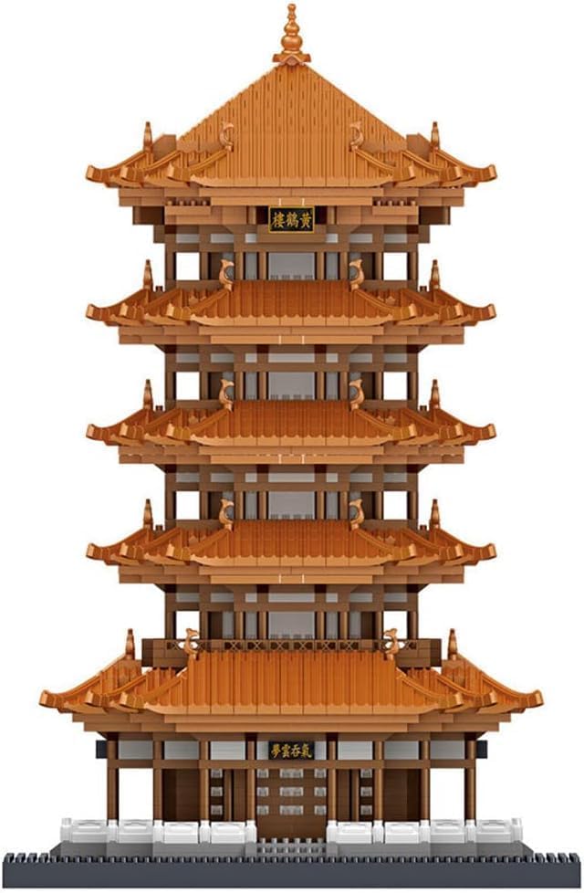 JOMIOD Chinese Architecture Micro Building Blocks Set, 4748 Pieces Yellow Crane Tower, World Famous Architecture Collectible Model Building Kit