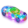 Playbees Light-Up Transparent Car Toy, Toys for Autistic Kids Ages 3-5 Sensory Toy for Kids with Autism Special Needs Toys, Bump and Go Toys