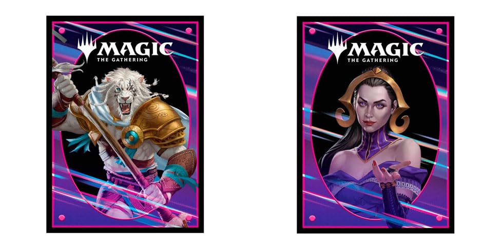 Ultra PRO - Foundations Ajani 100ct Deck Protector Sleeves Light - Friendly Card Sleeves & TopLoader for Cards - Perfect Deck Sleeves for Magic: The