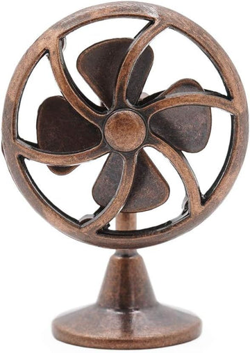 Bronze 1/12 Miniature Fan Dollhouse Decoration Accessories, Home Outdoor Decoration Model Living Room Scene Craft Displays